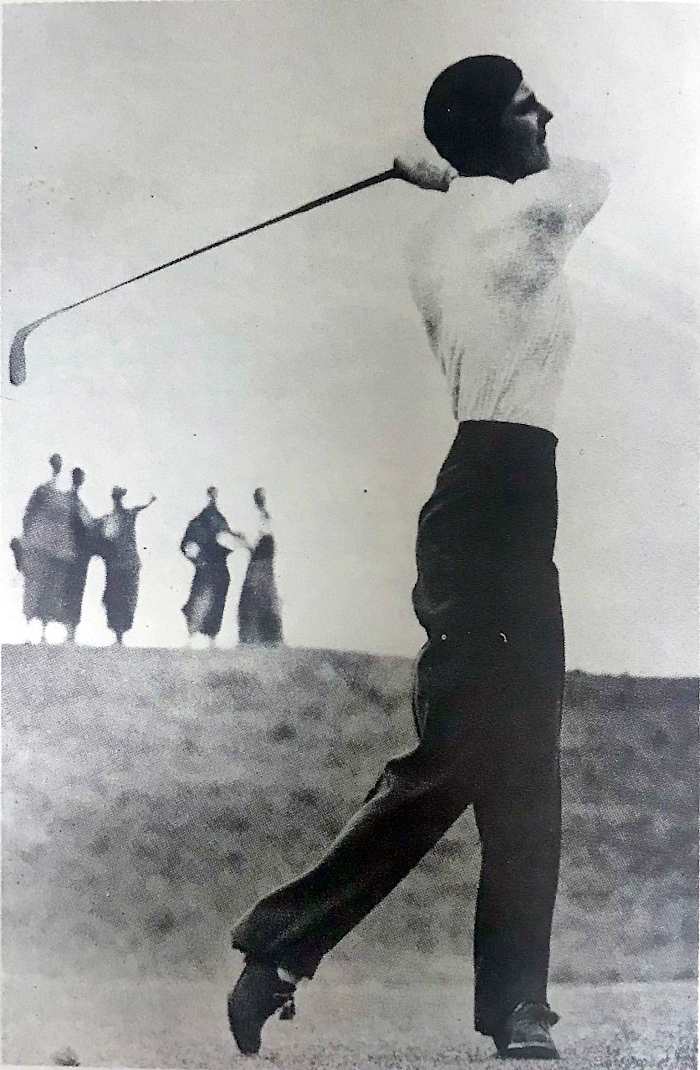 Gloria Minoprio swinging her 'cleek.'